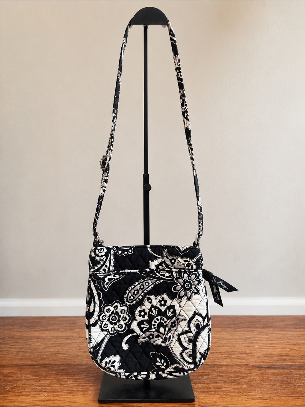 Vera Bradley Black & White Floral Quilted Crossbody
